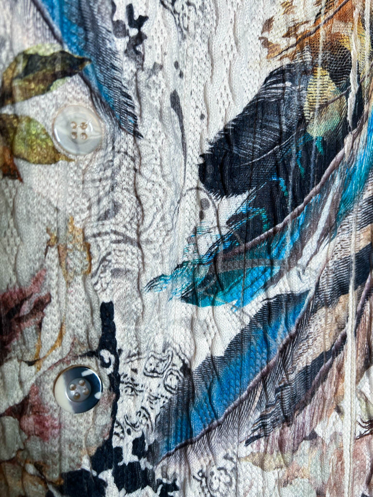 WONDER PARADISE LACE JACKET IN FLORAL & FEATHER PRINT