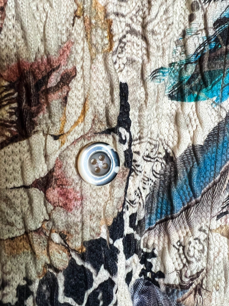 WONDER PARADISE LACE JACKET IN FLORAL & FEATHER PRINT