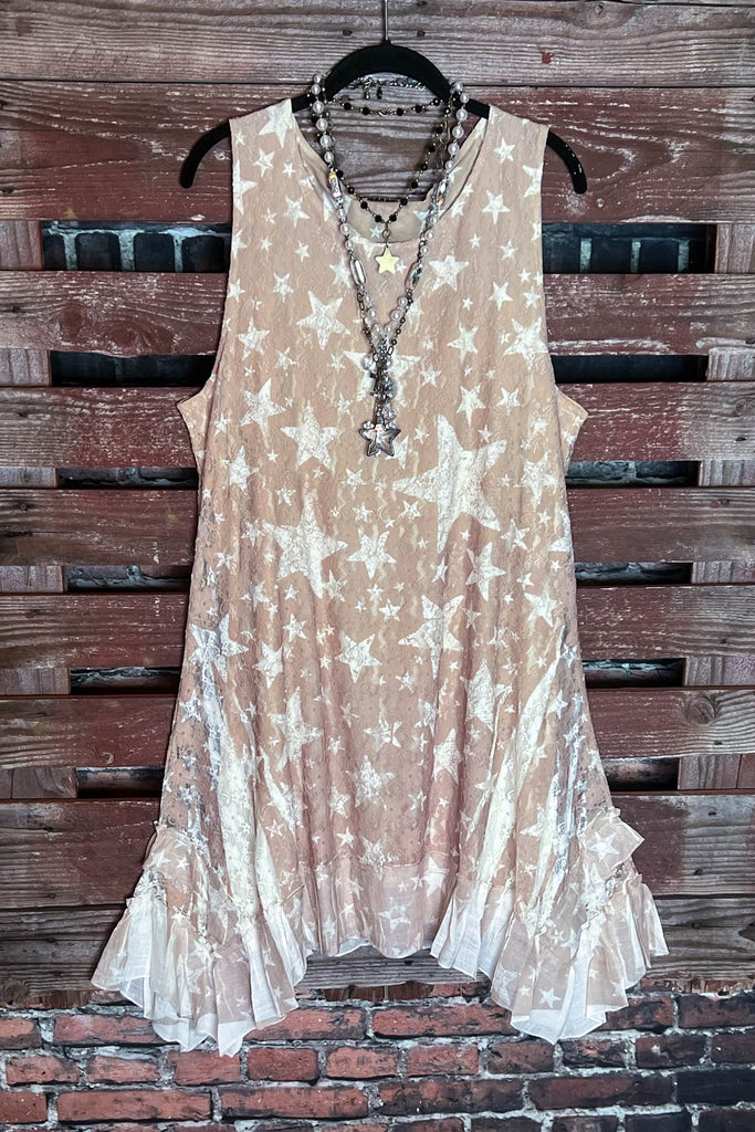 Give me The Stars Lace Asymmetrical Dress in Beige & Taupe