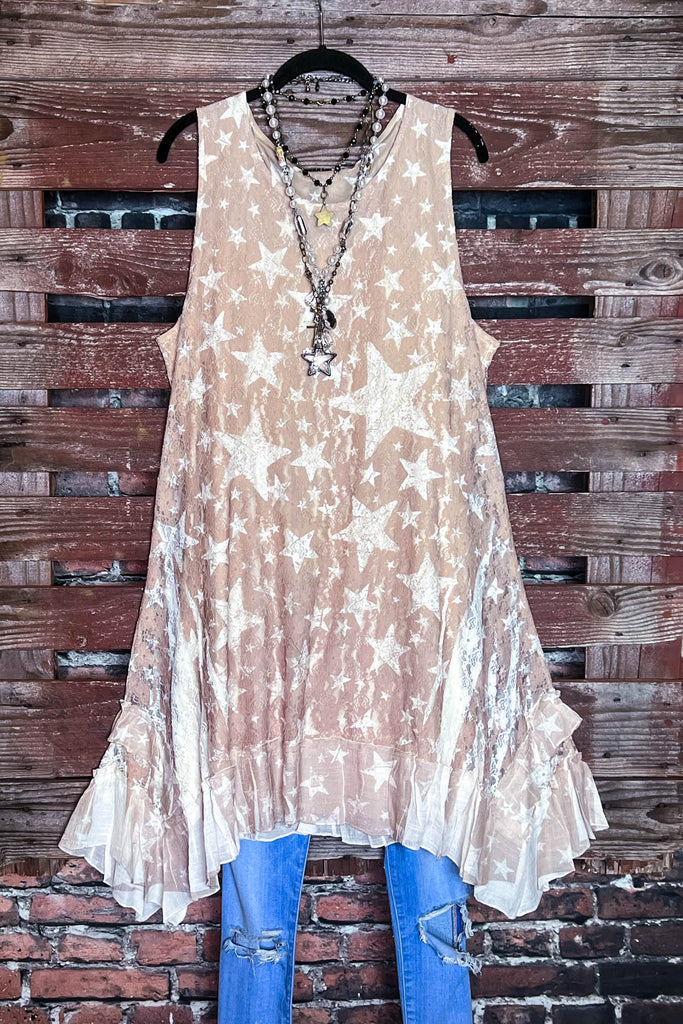 Give me The Stars Lace Asymmetrical Dress in Beige & Taupe