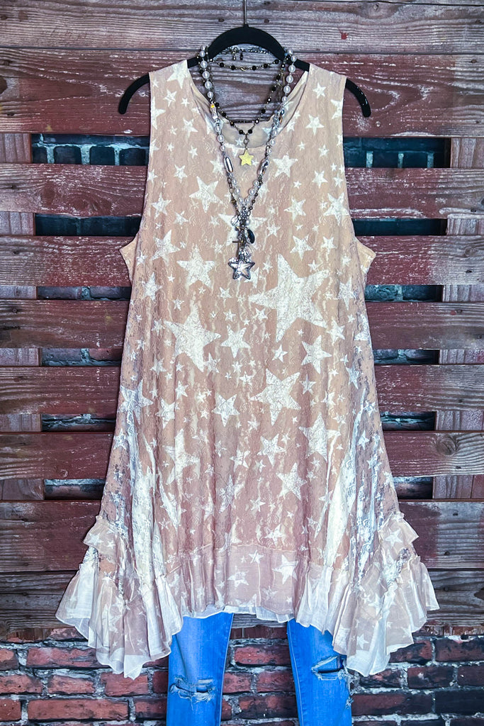 Give me The Stars Lace Asymmetrical Dress in Beige & Taupe