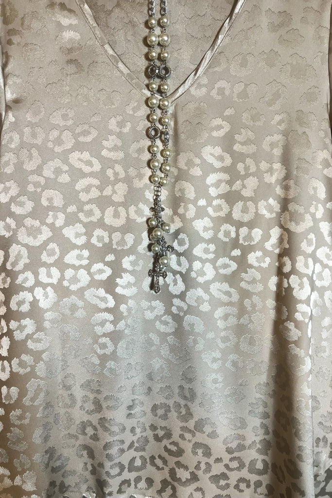 TIMELESS GLAMOUR SATIN BLOUSE IN CHAMPAGNE ------- SALE