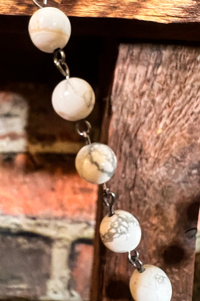 LUCKIEST BLESSED CHARM CROSS WHITE NATURAL STONE