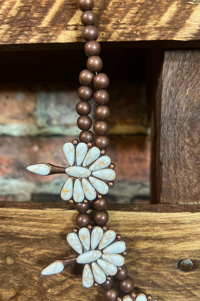 RECORD BEAUTY SET NECKLACE IN IVORY & COPPER