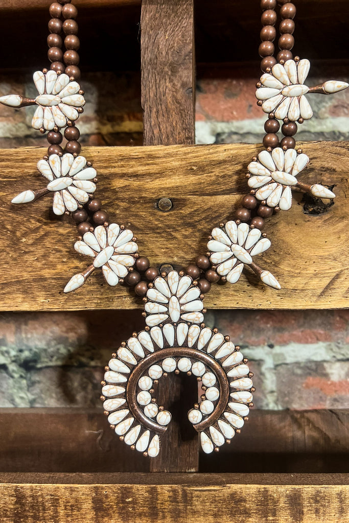 RECORD BEAUTY SET NECKLACE IN IVORY & COPPER