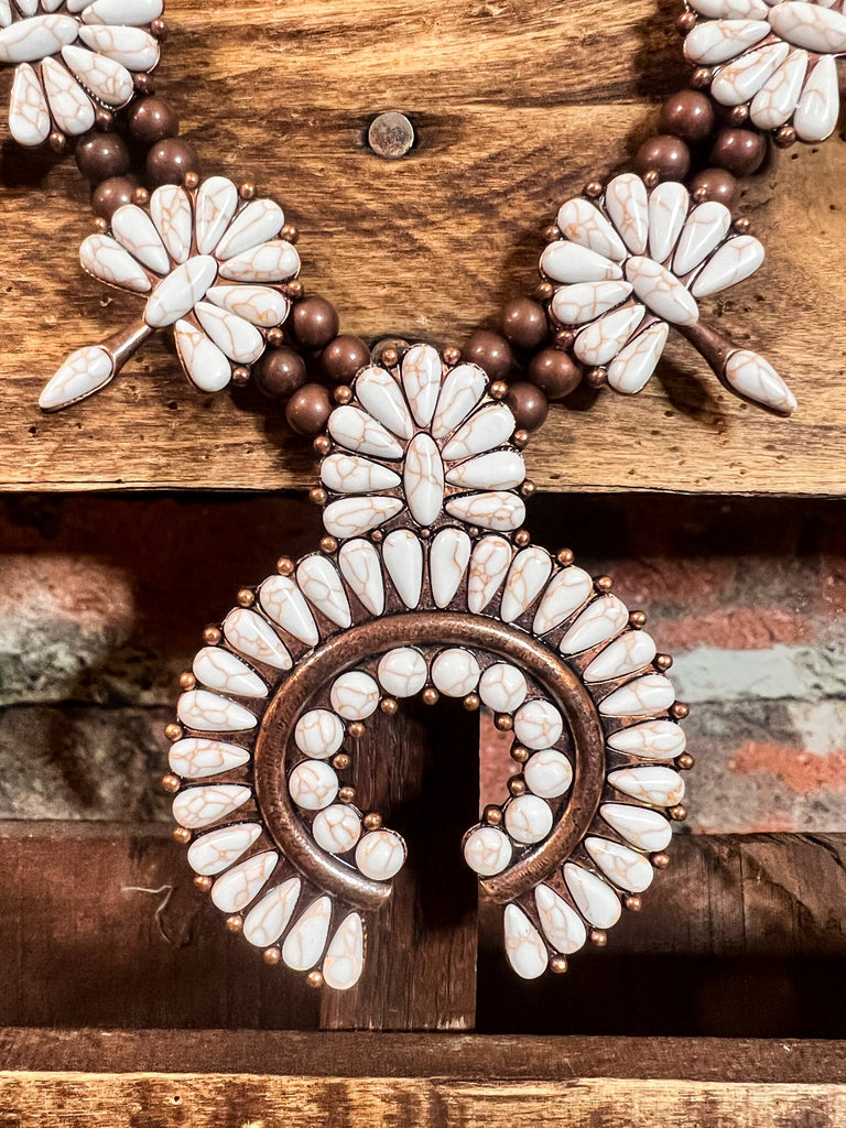 RECORD BEAUTY SET NECKLACE IN IVORY & COPPER