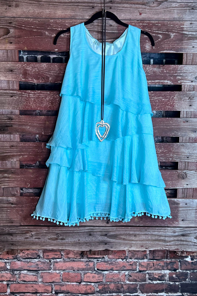 6-8 SIZE - AQUA TUNIC DRESS ---- SALE