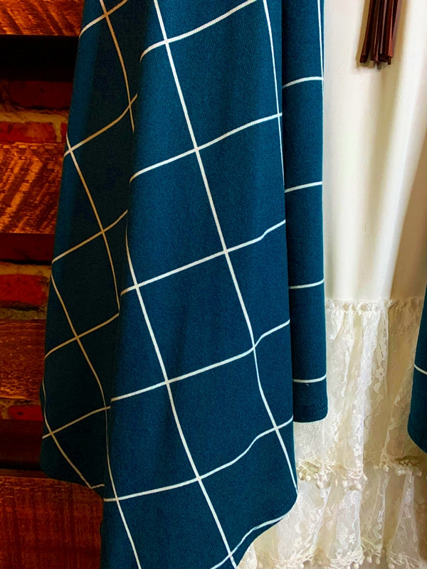 PLAID SOFT KNIT VEST IN TEAL-------SALE