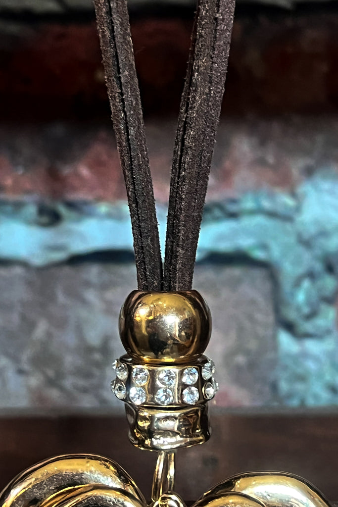 HEART ON HEART 02 PCS SET NECKLACE & EARRING GOLD COLOR