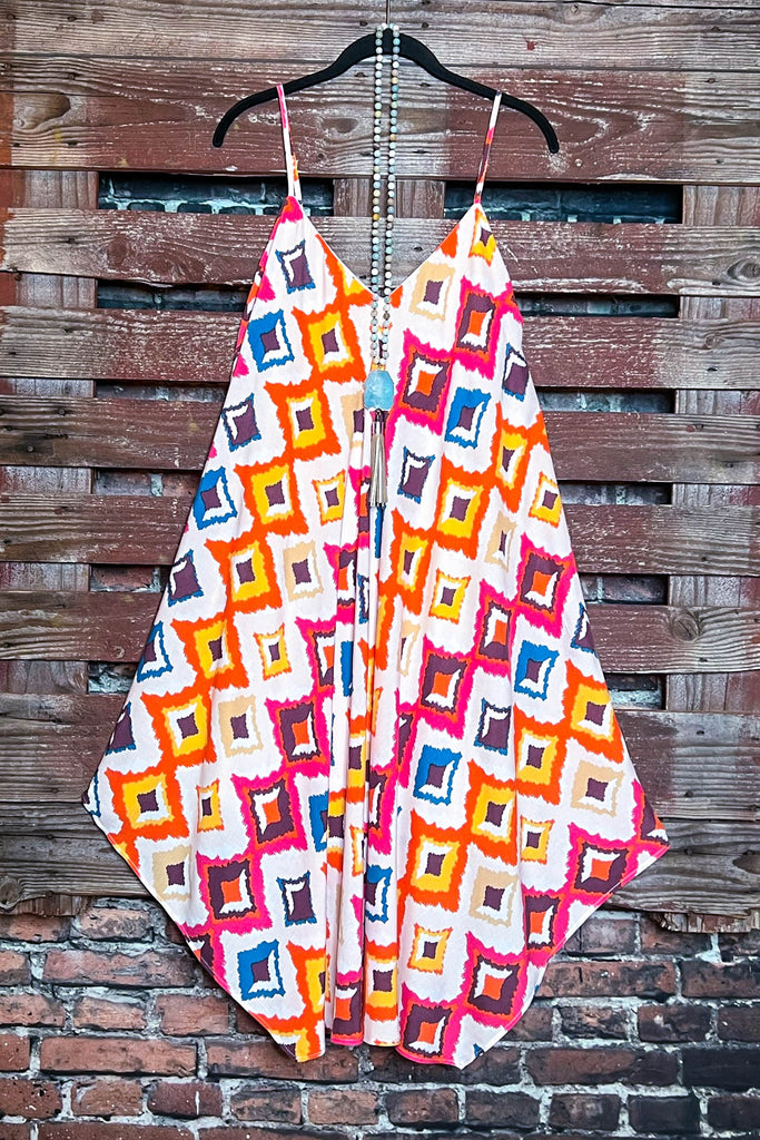 MULTI-COLOR SLEEVELESS LINED DRESS-----------SALE