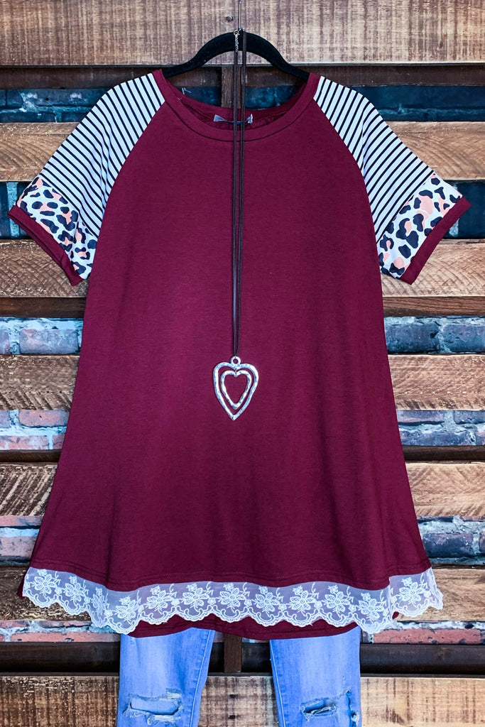 Medium Size Tunic in Burgundy -----------SALE