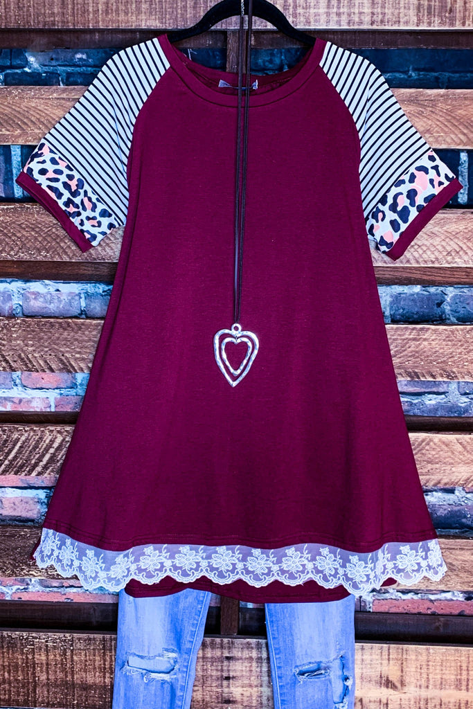 Medium Size Tunic in Burgundy -----------SALE