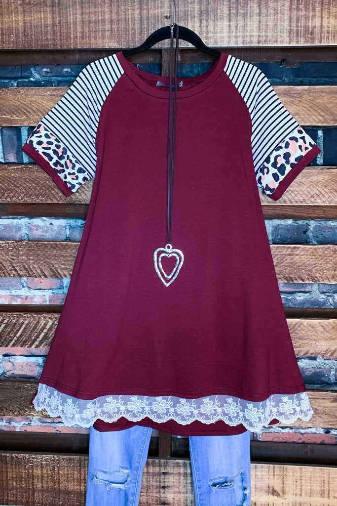 Medium Size Tunic in Burgundy -----------SALE