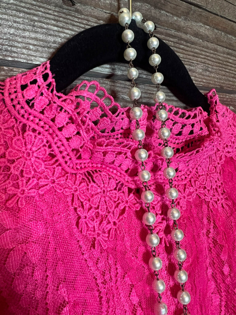 PINK LACE SLEEVELESS TOP-----------SALE