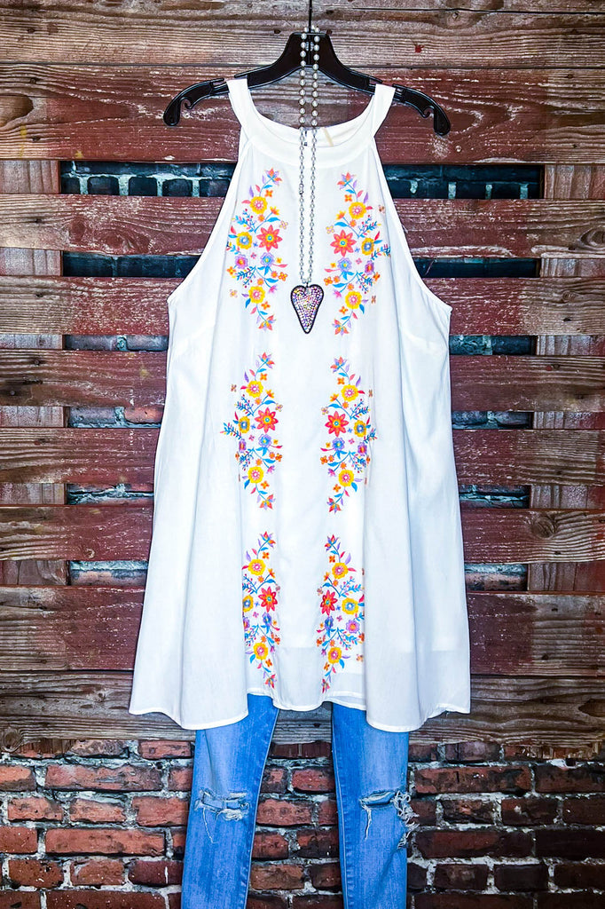 Beauty in The Details Embroidered Floral Dress in Ivory-------Sale