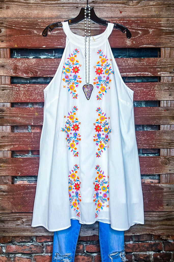 Beauty in The Details Embroidered Floral Dress in Ivory-------Sale