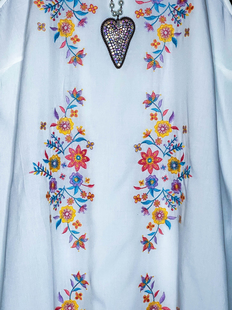 Beauty in The Details Embroidered Floral Dress in Ivory-------Sale