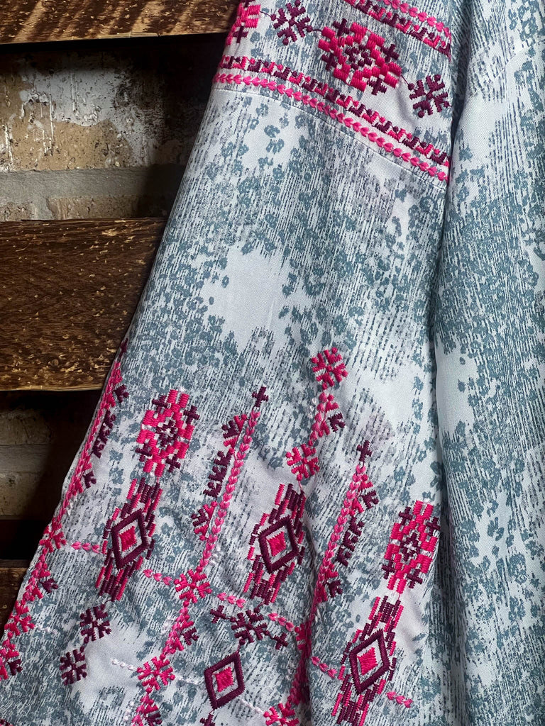 Without Worry Tunic Gray & Magenta