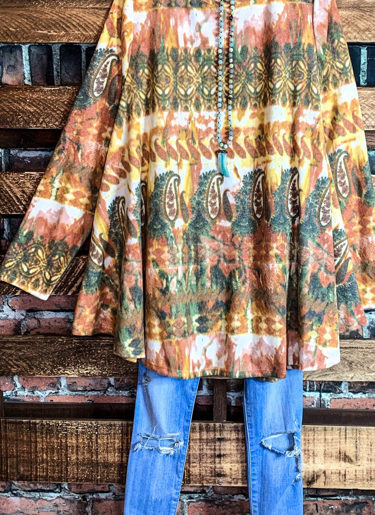 4X-5X- V NECK SOFT FLEECE TUNIC------------SALE