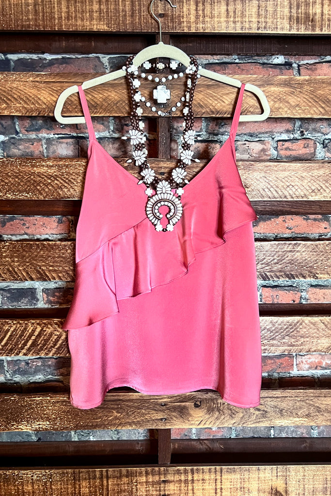 18-24 SIZE - MY SWEET LOVE STYLISH SATIN TOP IN PINK--------SALE