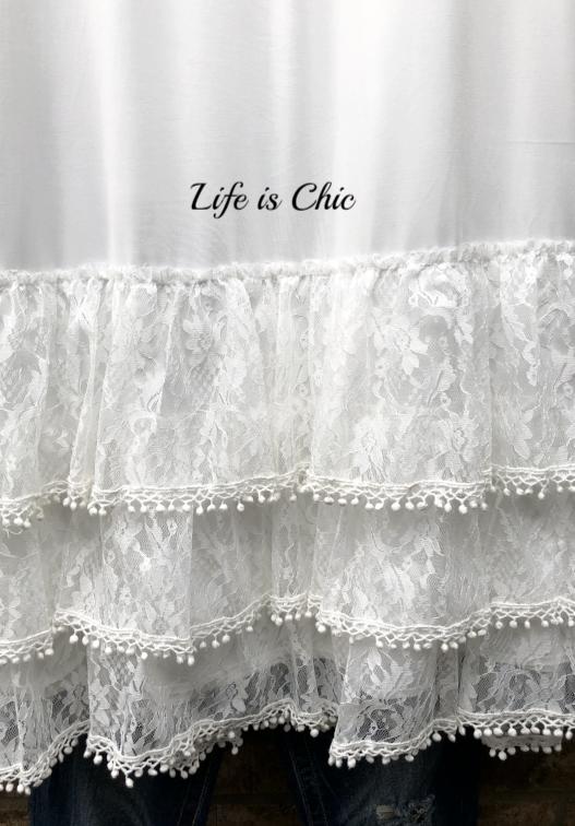 INSPIRED BY YOU LACE LYCRA EXTENDER SLIP DRESS IN WHITE