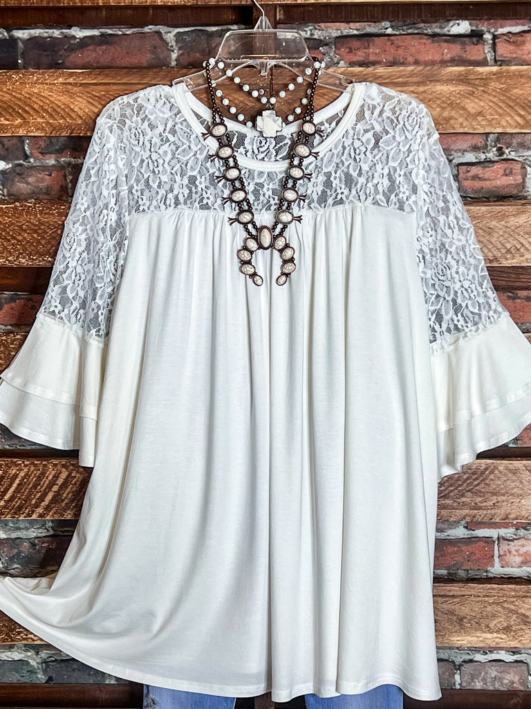 UNFORGETTABLE BEAUTY WHITE LACE TUNIC