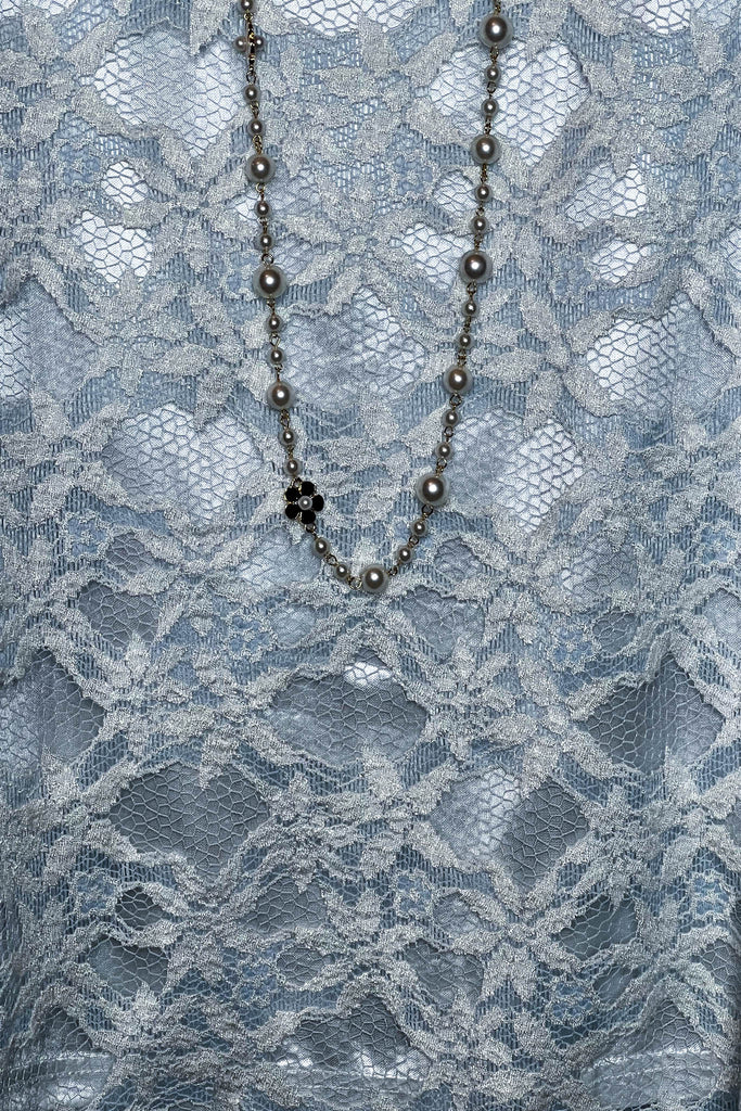 SMALL SZ --- Lace Dress in Light Blue & White --------- Sale