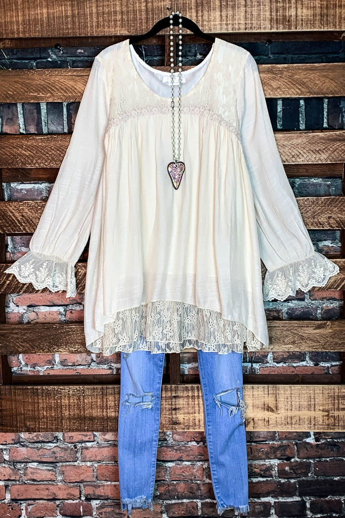 CITY OF LOVE BEIGE EMBELLISHED TUNIC