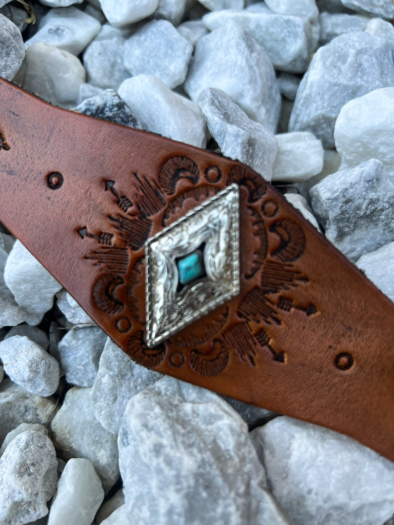 BOHO CUFF BRACELET IN BROWN LEATHER