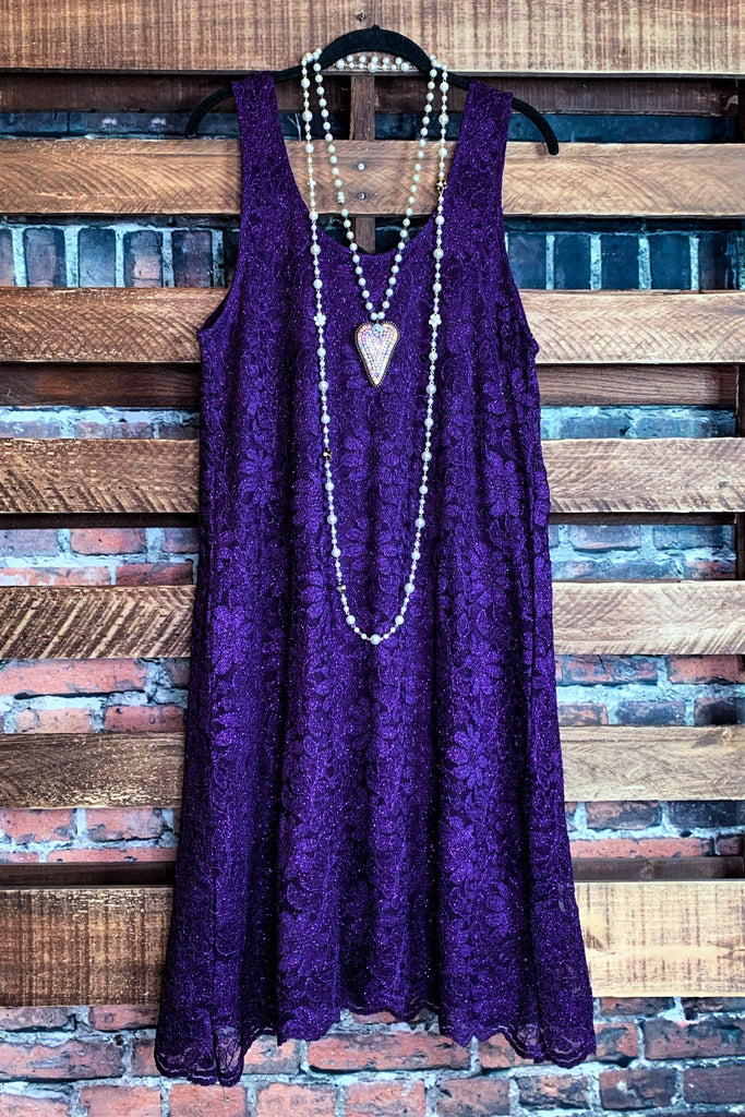 LOVELY DAY PURPLE LACE SPARKLE DRESS 6 - 14------------SALE