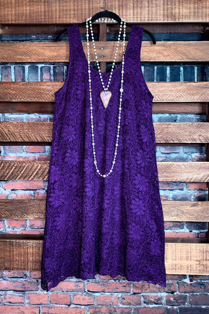 LOVELY DAY PURPLE LACE SPARKLE DRESS 6 - 14------------SALE