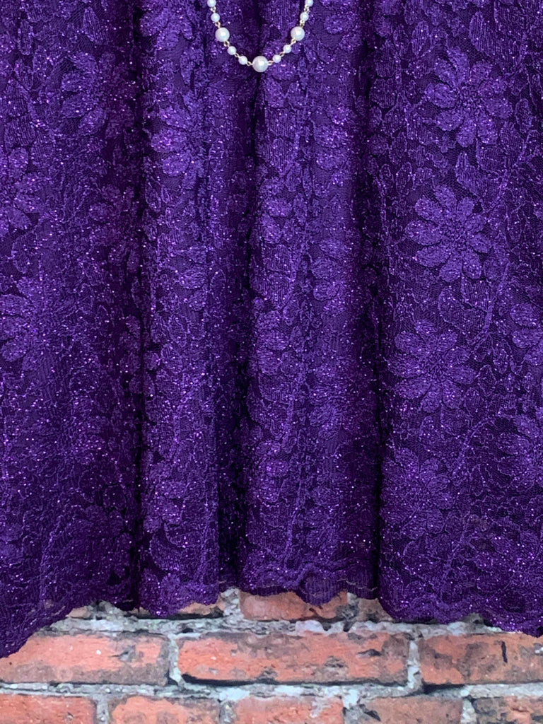 LOVELY DAY PURPLE LACE SPARKLE DRESS 6 - 14------------SALE