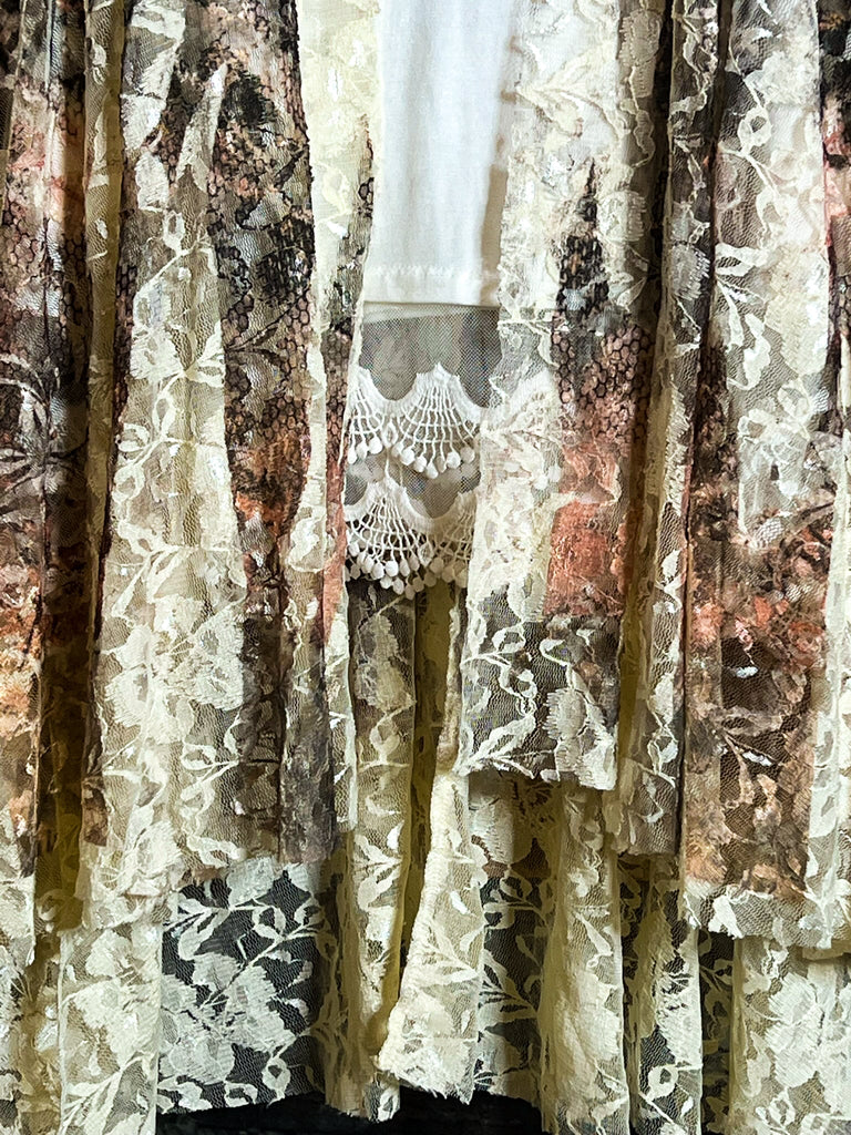 RUSTIC  VINTAGE INSPIRED JACKET CARDIGAN IN BEIGE, BROWN & RUST