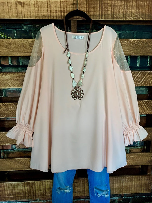 Large - Blouse Top in Dusty Pink---------------SALE