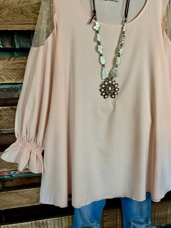 Large - Blouse Top in Dusty Pink---------------SALE