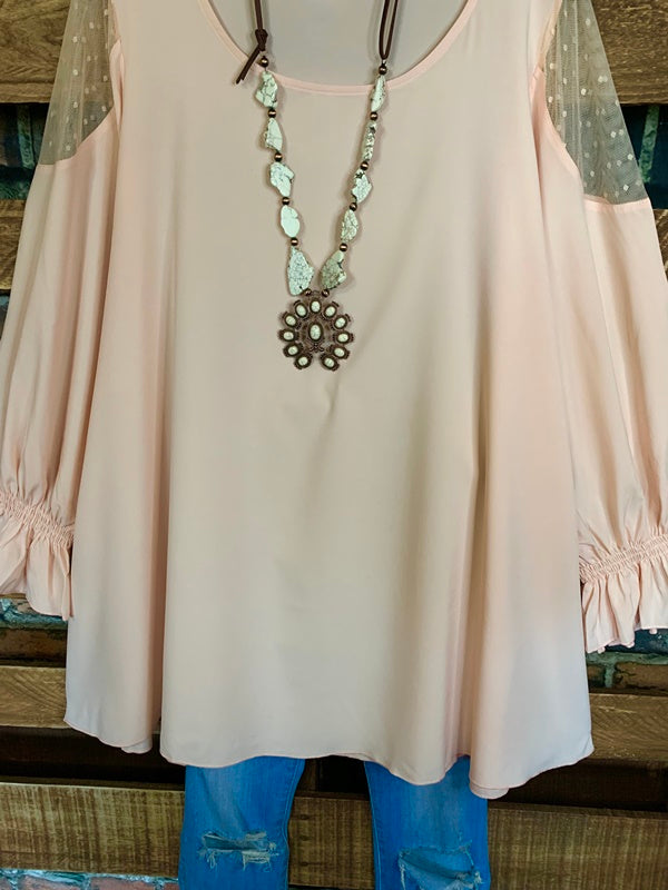 Large - Blouse Top in Dusty Pink---------------SALE