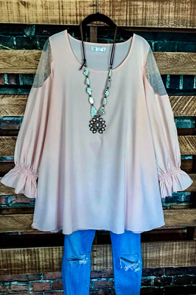 Large - Blouse Top in Dusty Pink---------------SALE