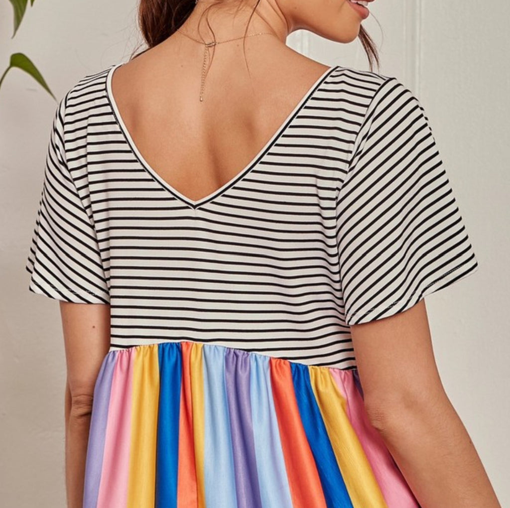 Under The Rainbow Babydool Top Multi-Color------------SALE