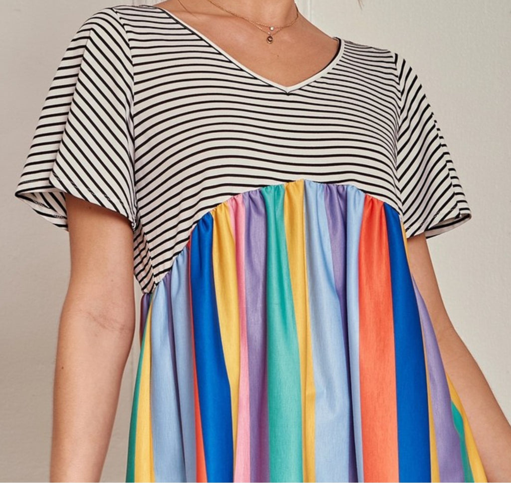 Under The Rainbow Babydool Top Multi-Color------------SALE