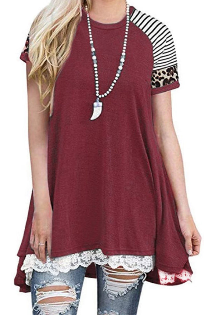 Medium Size Tunic in Burgundy -----------SALE
