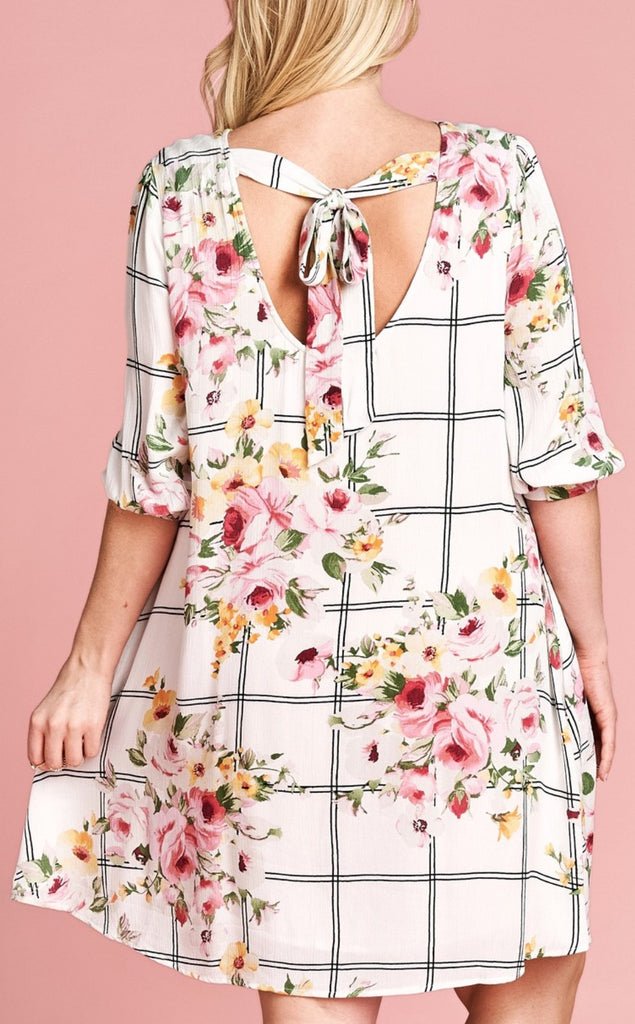 Dress in Ivory & Multi----------Sale