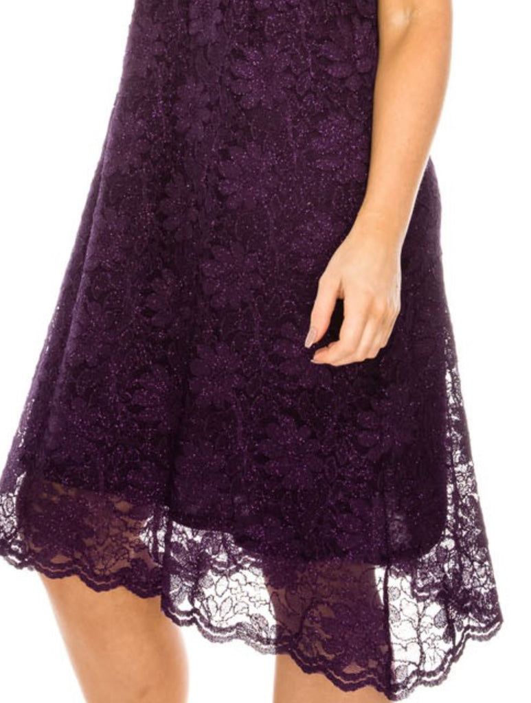 LOVELY DAY PURPLE LACE SPARKLE DRESS 6 - 14------------SALE