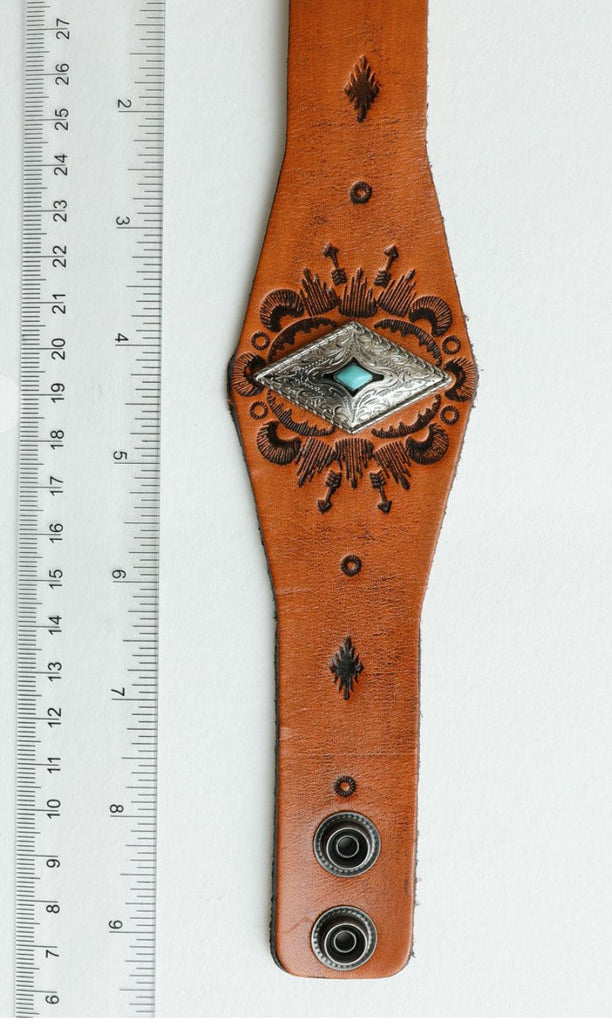 BOHO CUFF BRACELET IN BROWN LEATHER