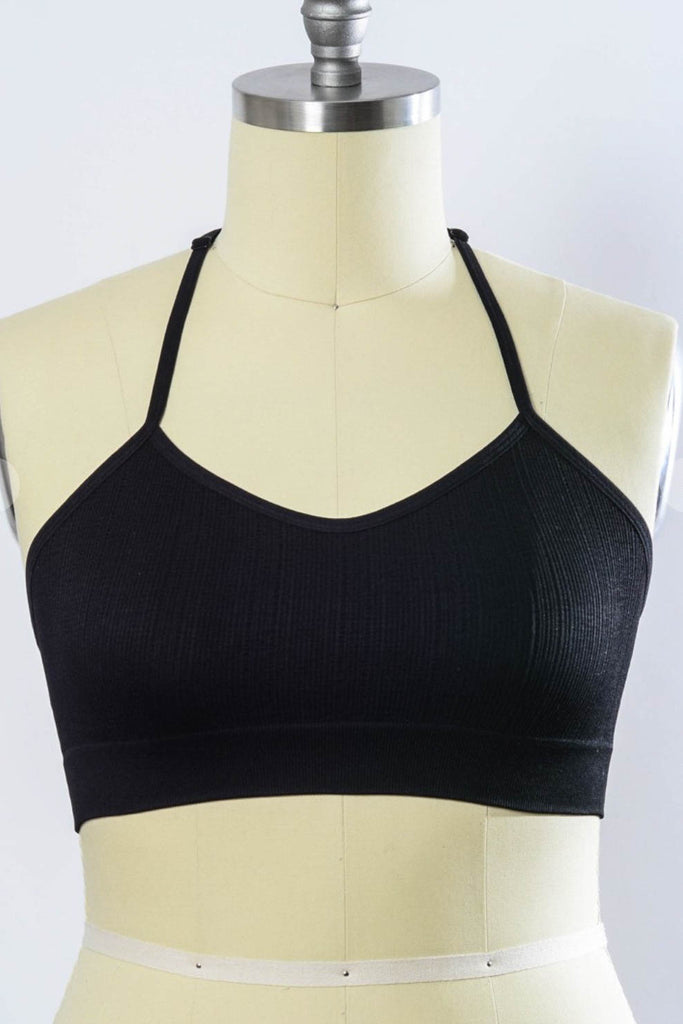 TATTOO MESH BRALETTE IN BLACK