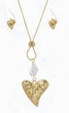 Sweet Fairytale Song Earring & Necklace Set in Gold Color