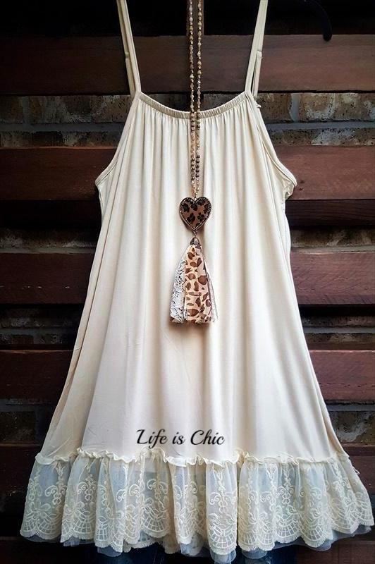 SO THIS IS LOVE LACE SLIP DRESS EXTENDER IN CREAM [product vendor] - Life is Chic Boutique