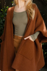 EASY LOOK COMFY COZY OVERSIZED HOODED RUANA KIMONO IN CAMEL