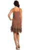 SHABBY RUFFLE LACE ROMANCE SLIP DRESS IN MOCHA [product vendor] - Life is Chic Boutique