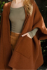 EASY LOOK COMFY COZY OVERSIZED HOODED RUANA KIMONO IN CAMEL