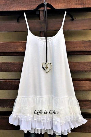 LOVE OF MY LIFE WHITE LACE SLIP CAMISOLE DRESS